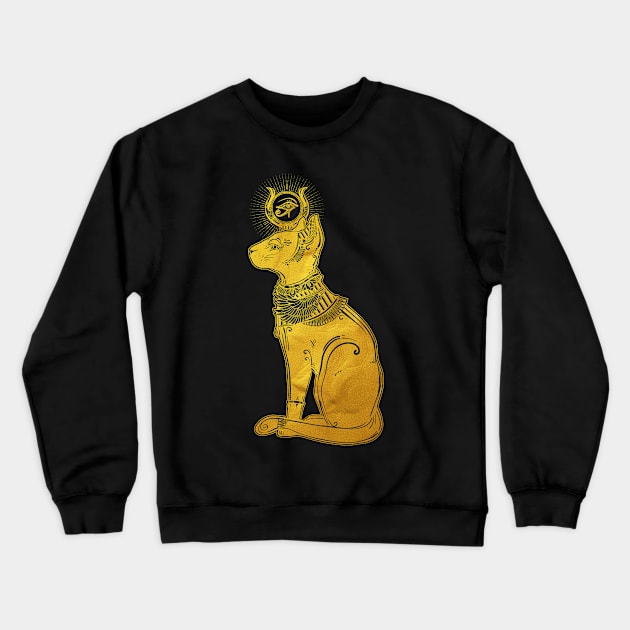 Bastet Golden (the cat goddess) Crewneck Sweatshirt by DISOBEY